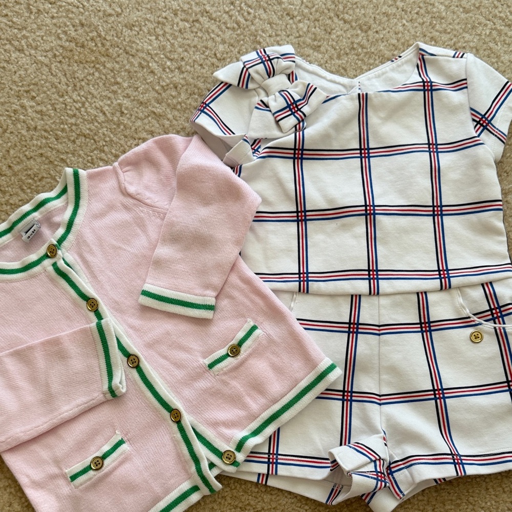 Janie and Jack Cardigan and overall bundle